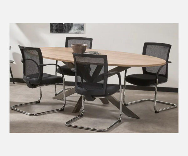 Vergadertafel ellips met stervoet